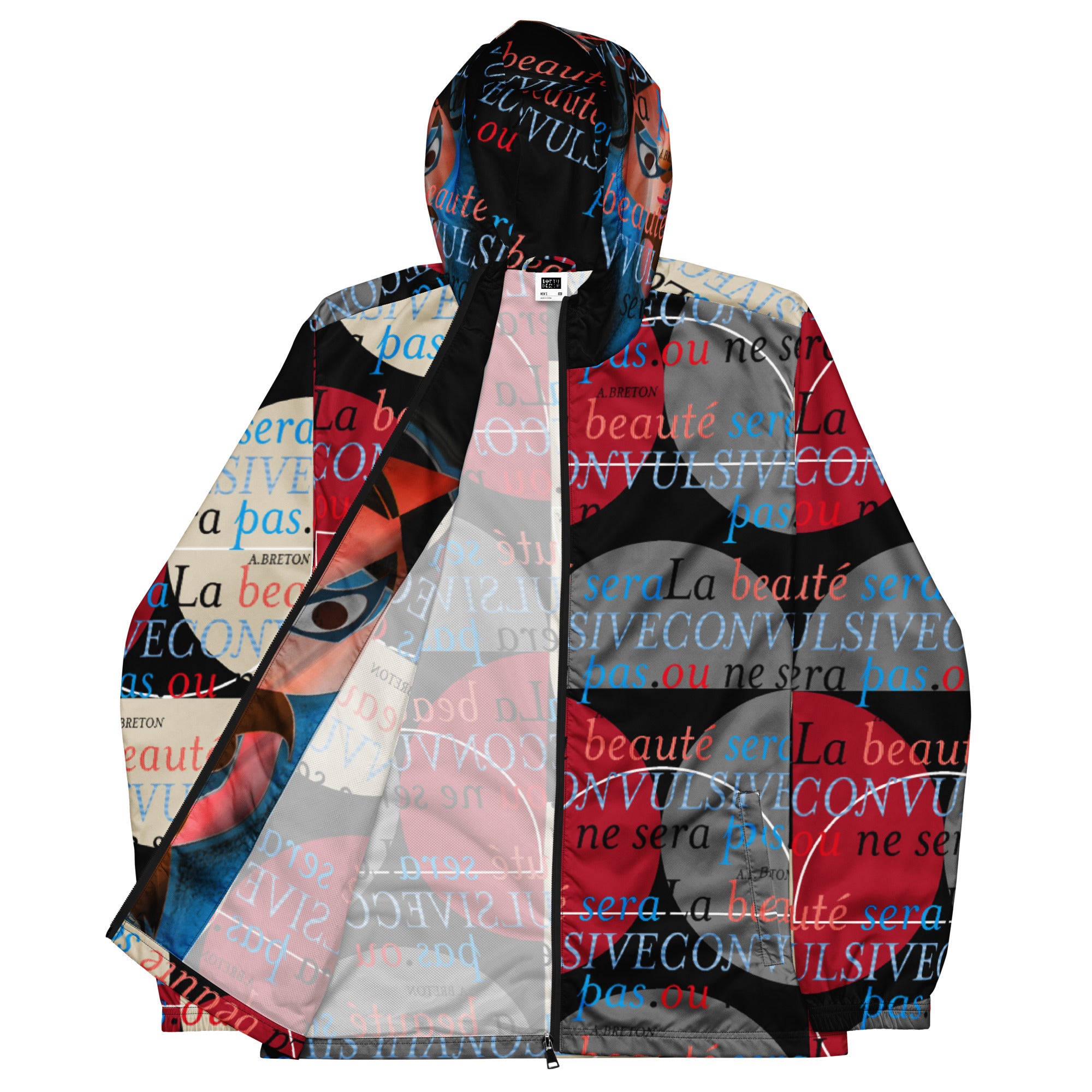 メンズ ウインドブレーカー・フュードラミ（美は痙攣的であるだろう）タイポモダン【CA075-MWB009】