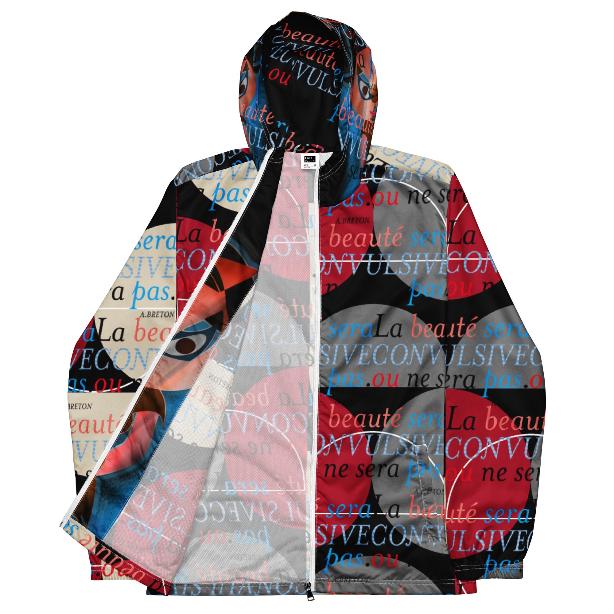 メンズ ウインドブレーカー・フュードラミ（美は痙攣的であるだろう）タイポモダン【CA075-MWB009】