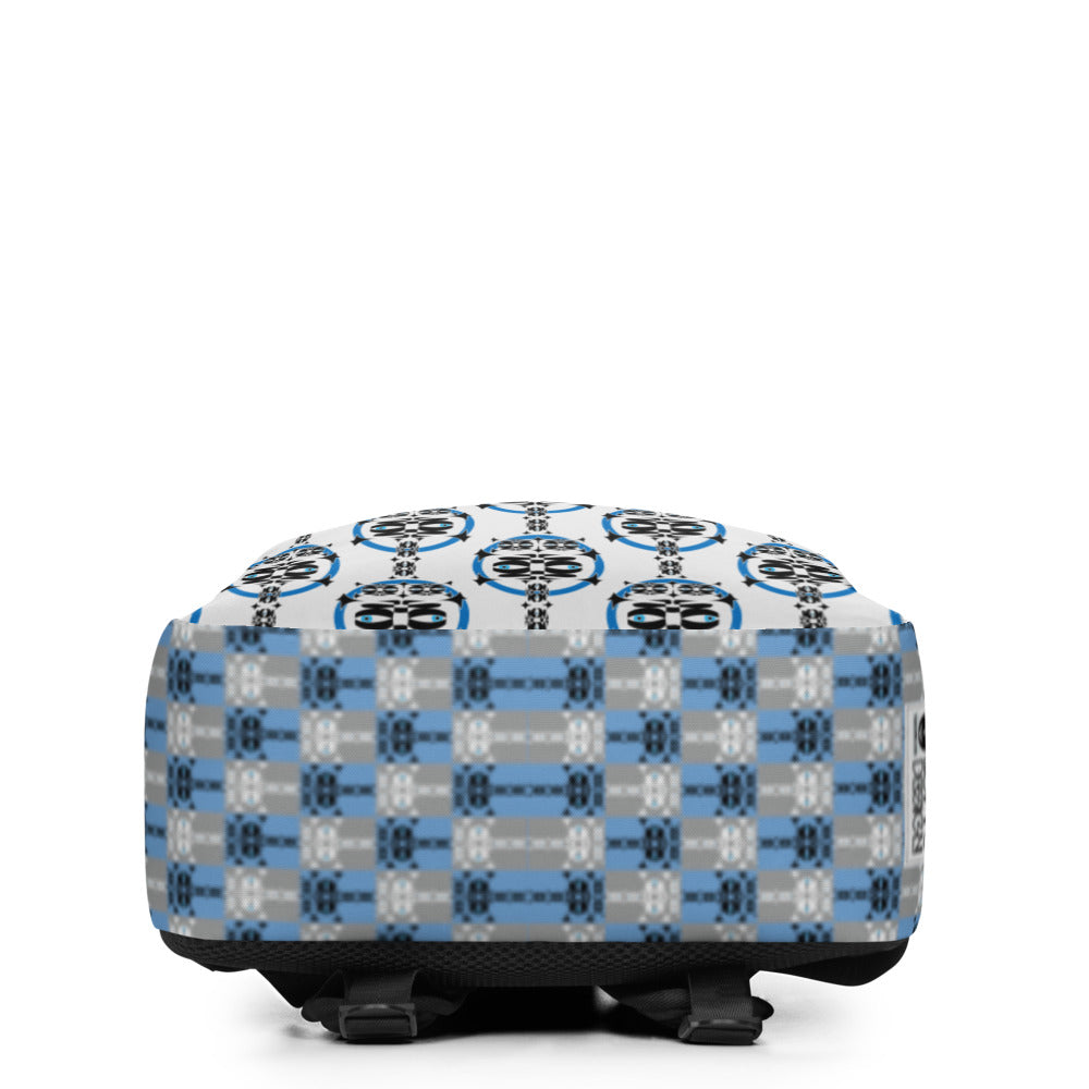 シンプルバックパック・青輪イジドール模様白地【CA001- SBP004】