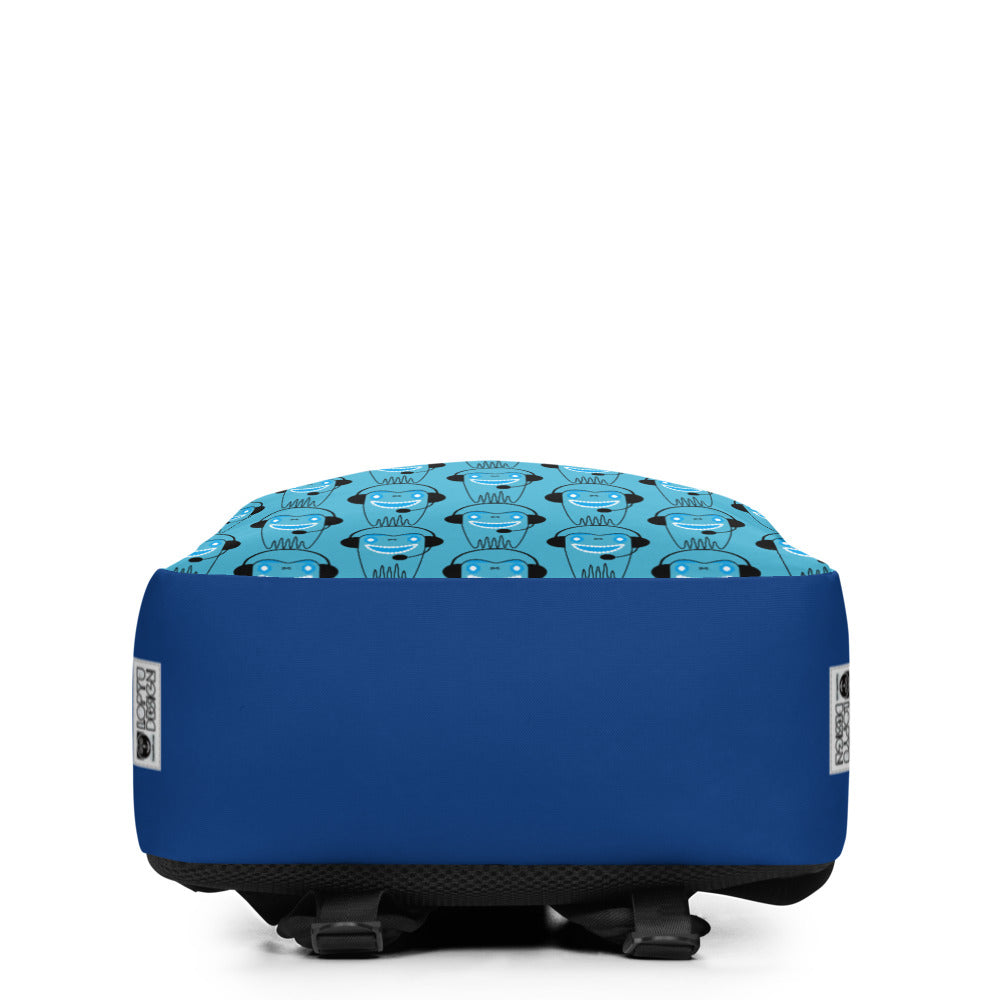 シンプルバックパック・DJトゥースくん模様ブルー【CA034- SBP005】