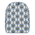 シンプルバックパック・青輪イジドール模様白地【CA001- SBP004】