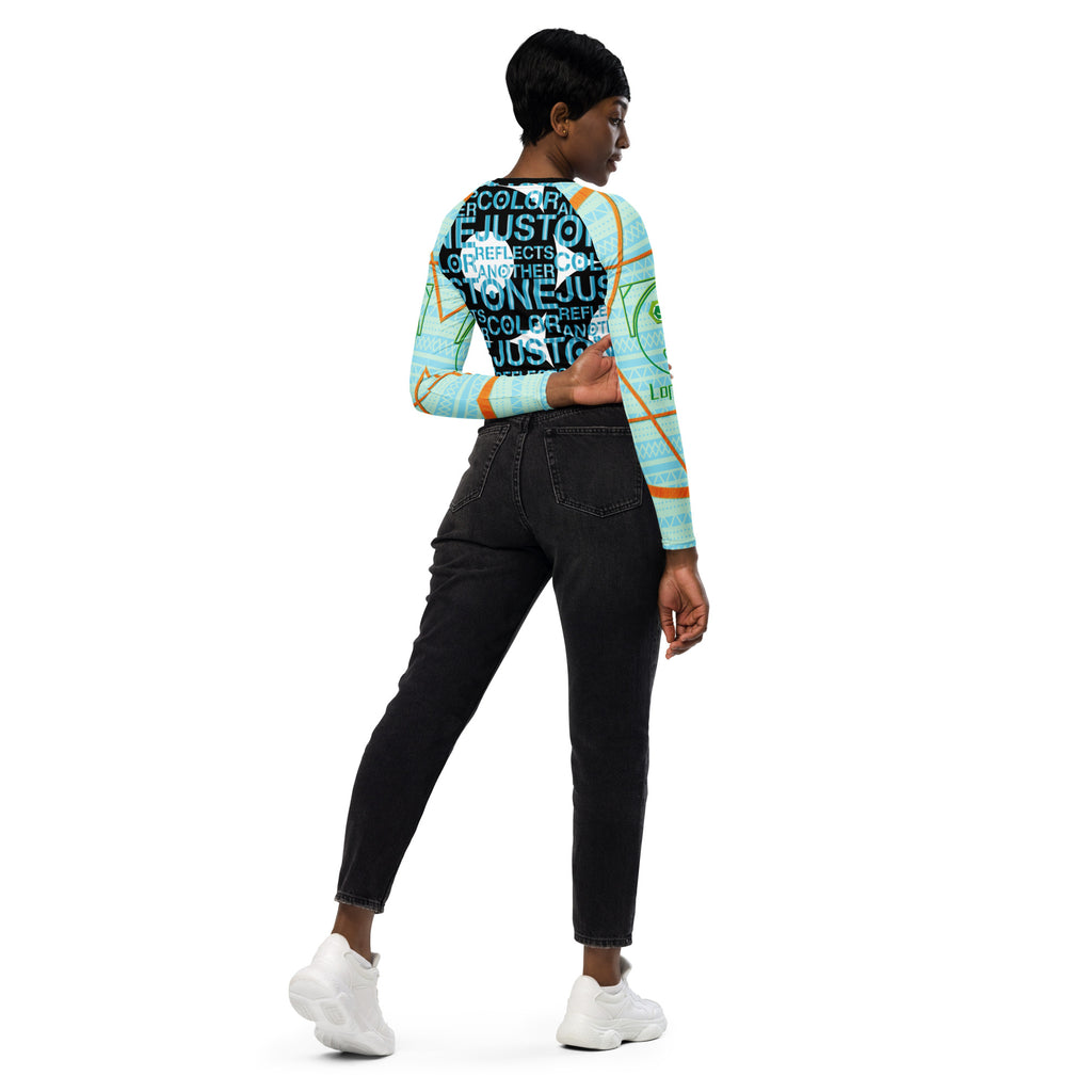 リサイクル素材 長袖クロップトップ・ONE COLOR JUST REFLECTS ANAOTHER/ろぴりちゅあるタイポモダン【LD020- LCT007】