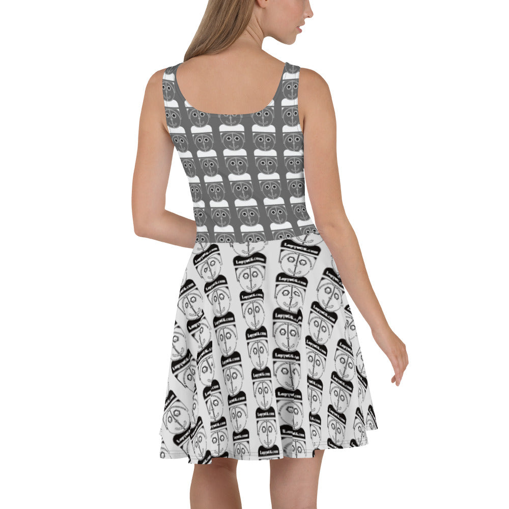 スケーターワンピース・ロピュチャンネルアイコン模様グレイ【LC001- SOP007】