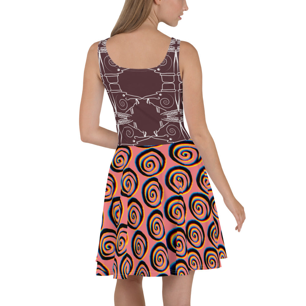 スケーターワンピース・パタフィジックダンディ模様臙脂【PD002- SOP013】