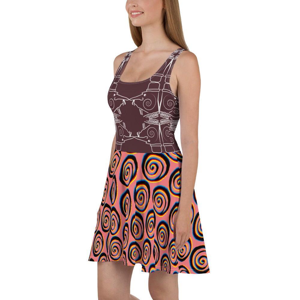 スケーターワンピース・パタフィジックダンディ模様臙脂【PD002- SOP013】