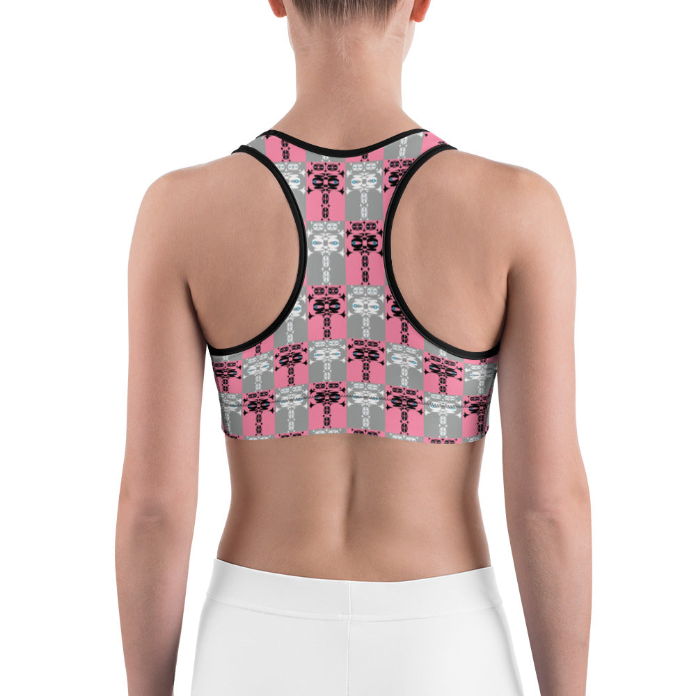 スポーツブラ・イジドール格子柄ピンク【CA001- SBR002】