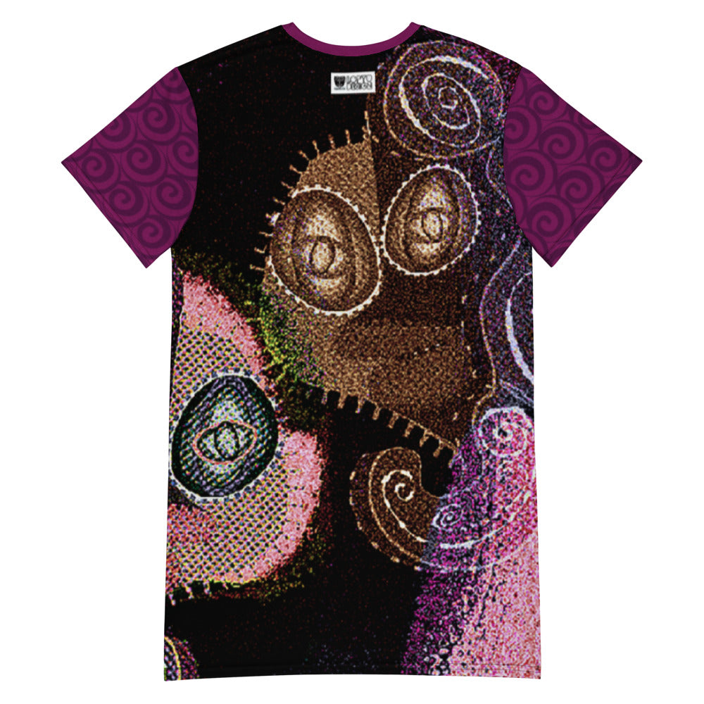 Tシャツワンピース・ラメラメブラザーズ紫袖【CA002- TOP006】