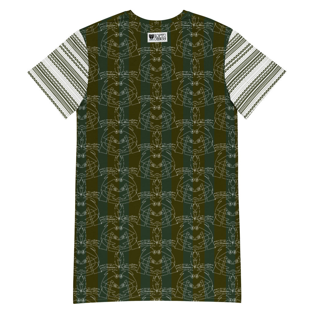 Tシャツワンピース・ボクチャン線画カーキ【LG003- TOP011】