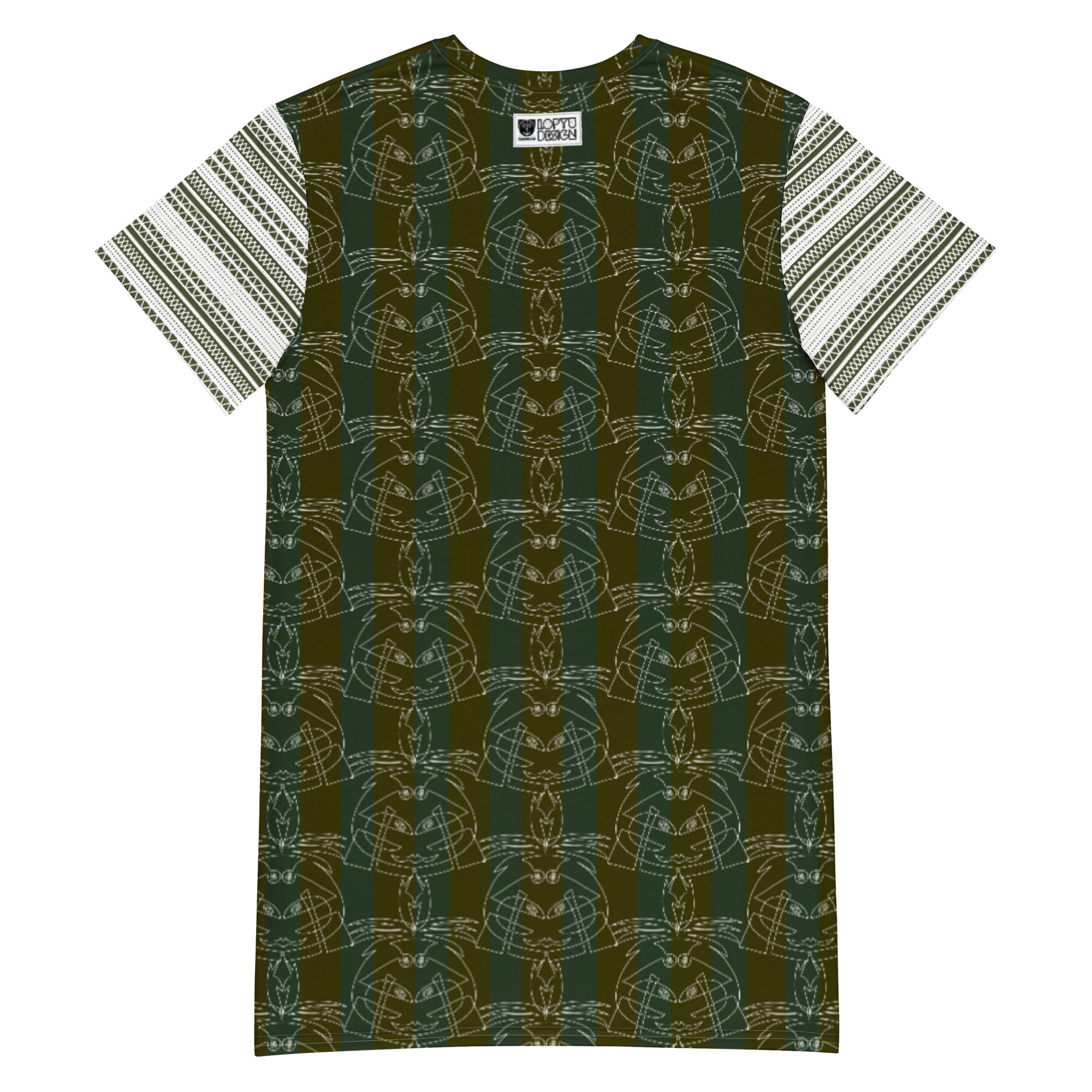 Tシャツワンピース・ボクチャン線画カーキ【LG003- TOP011】