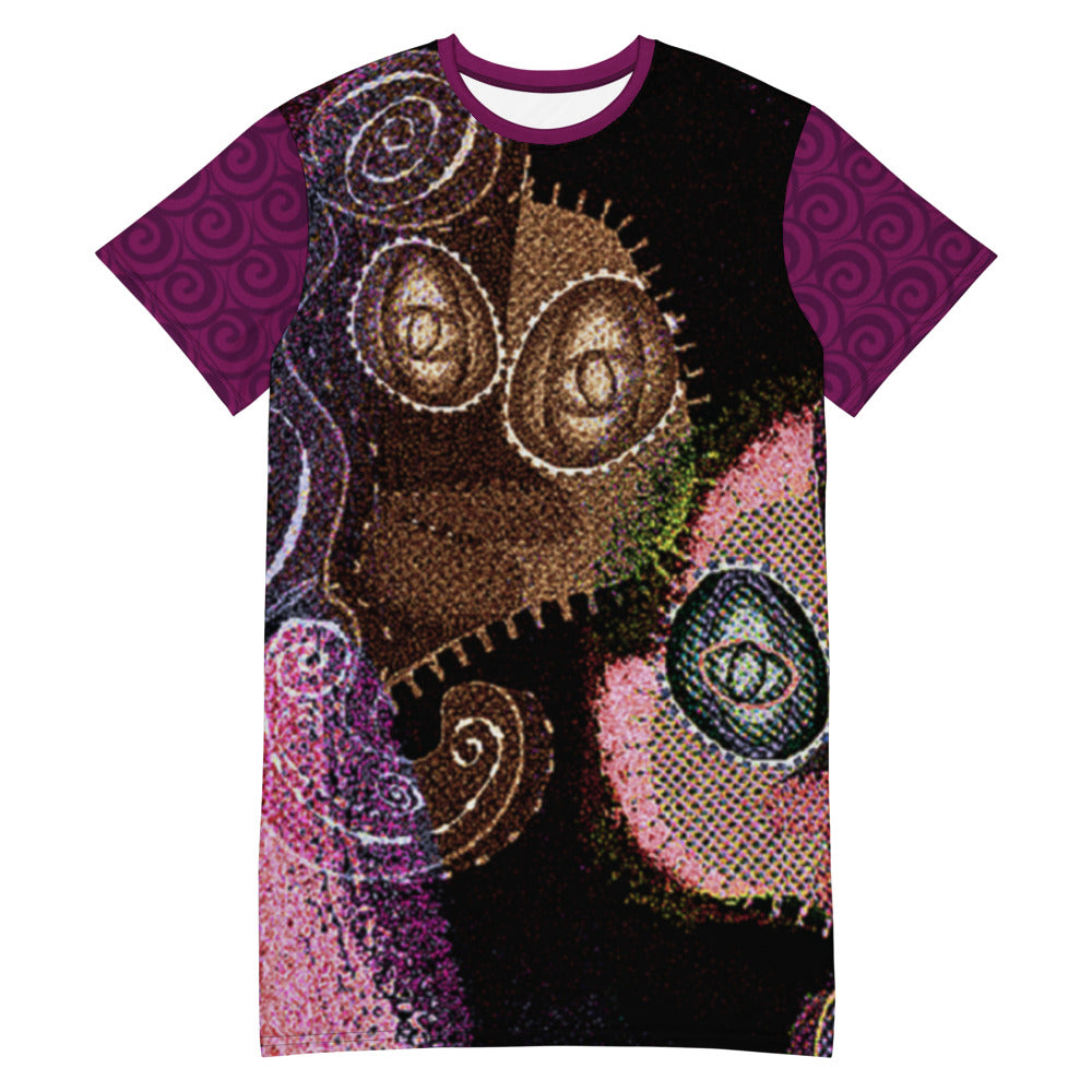 Tシャツワンピース・ラメラメブラザーズ紫袖【CA002- TOP006】