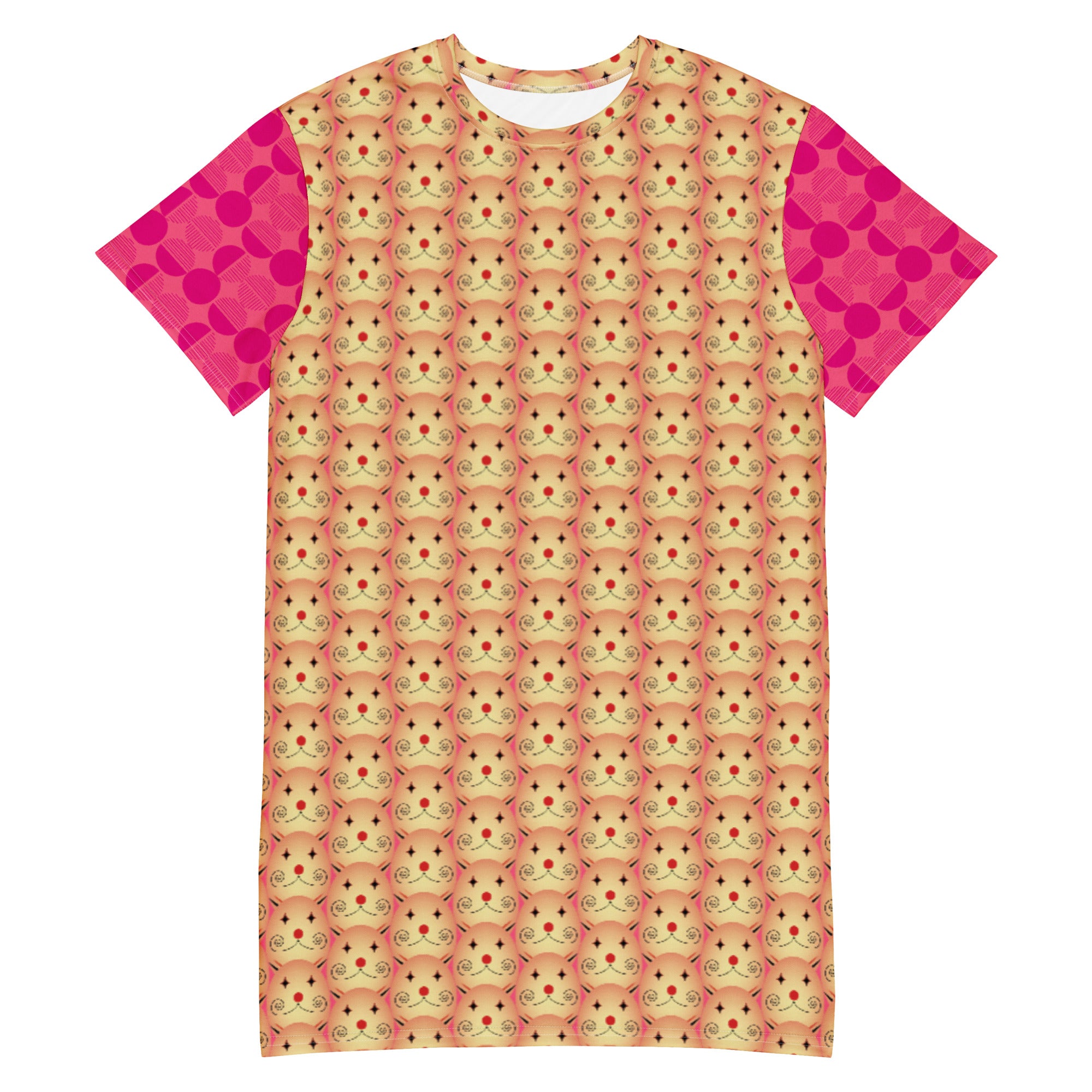 Tシャツワンピース・タマランディ模様ピンク【LG028- TOP016】