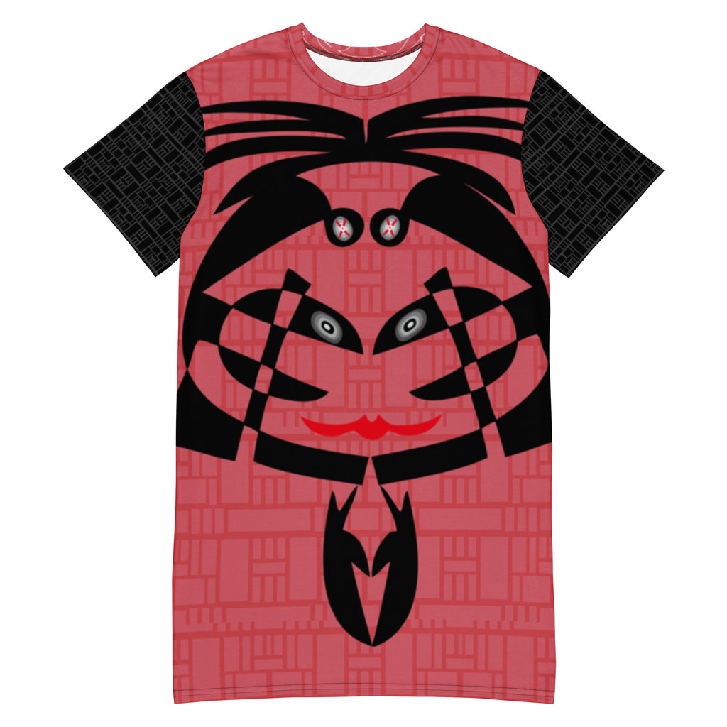 Tシャツワンピース・ボクチャン線画赤【LG003- OPT012】