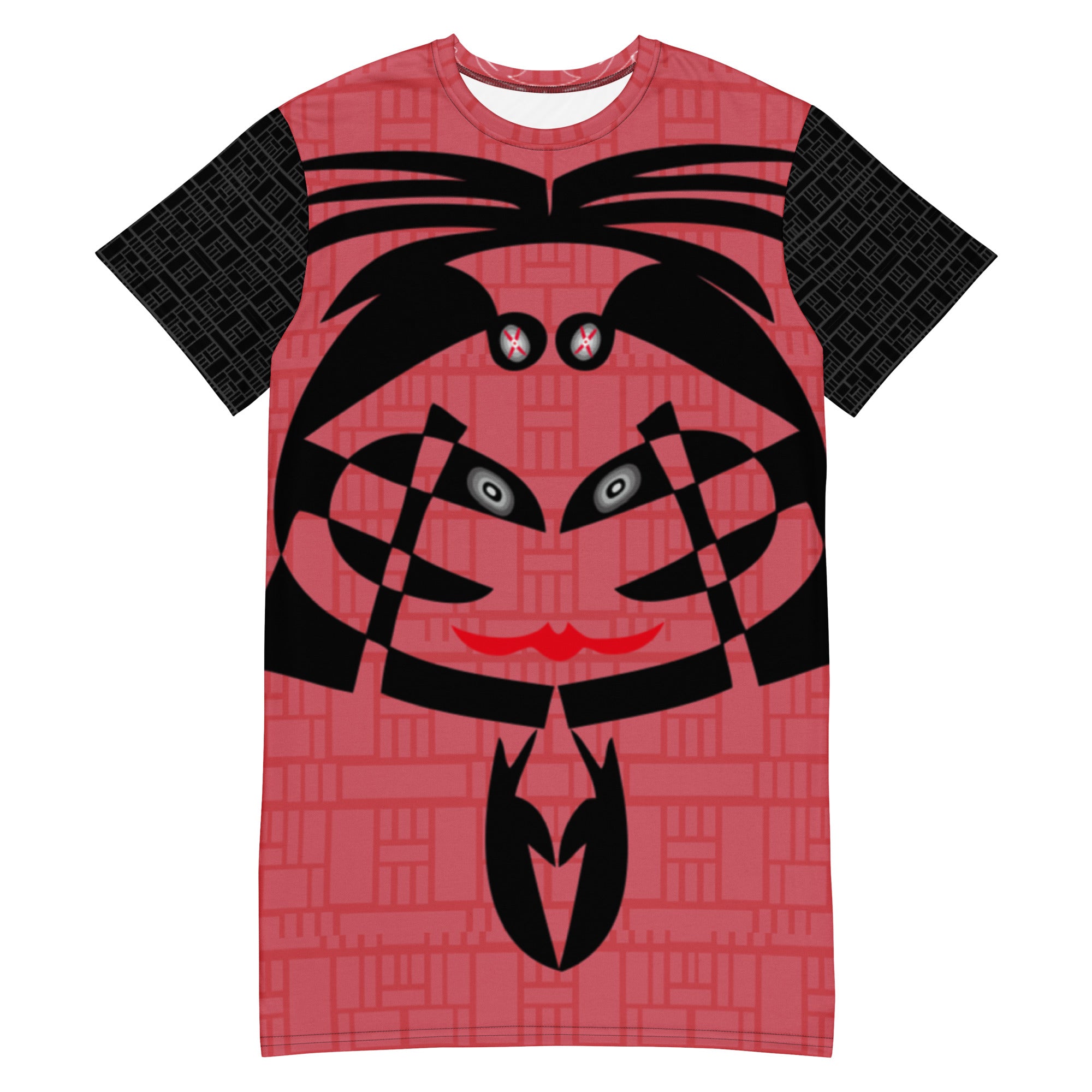 Tシャツワンピース・ボクチャン線画赤【LG003- OPT012】