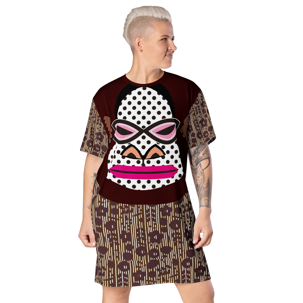 Tシャツワンピース・アフロゴリラダダ【CA076- TOP019】