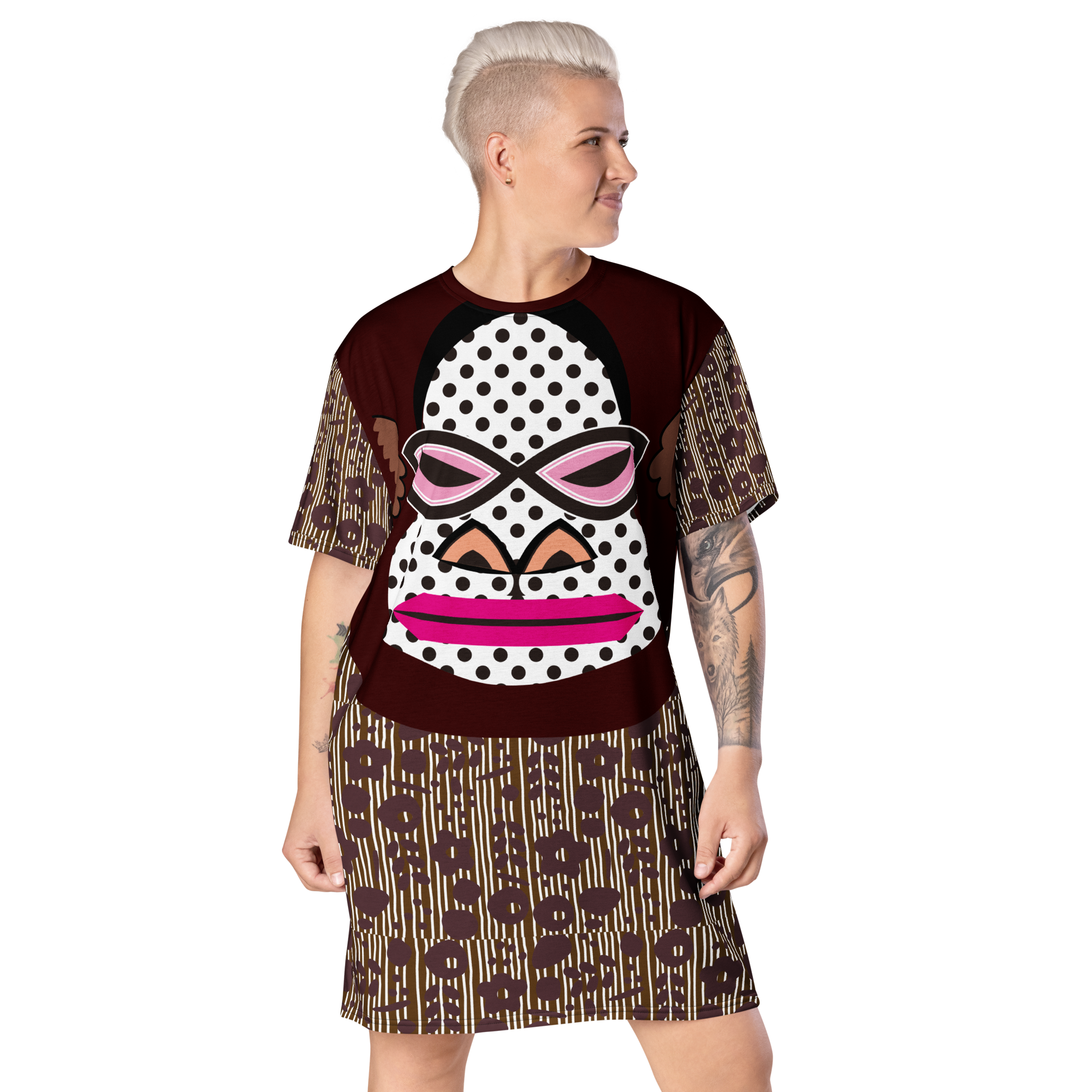 Tシャツワンピース・アフロゴリラダダ【CA076- TOP019】