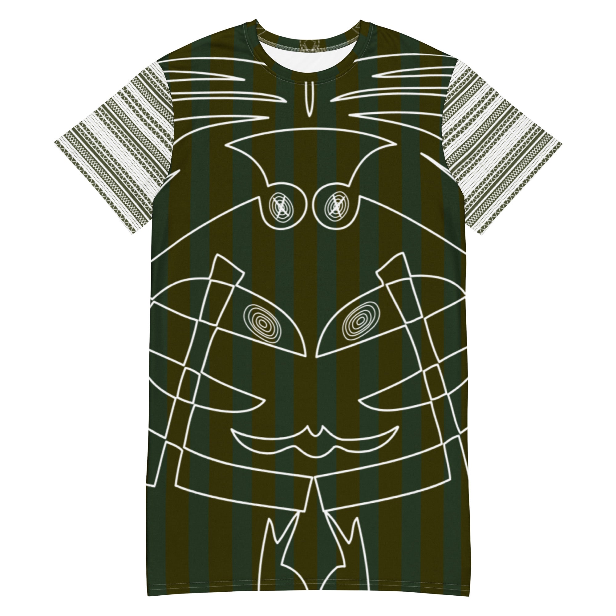 Tシャツワンピース・ボクチャン線画カーキ【LG003- TOP011】