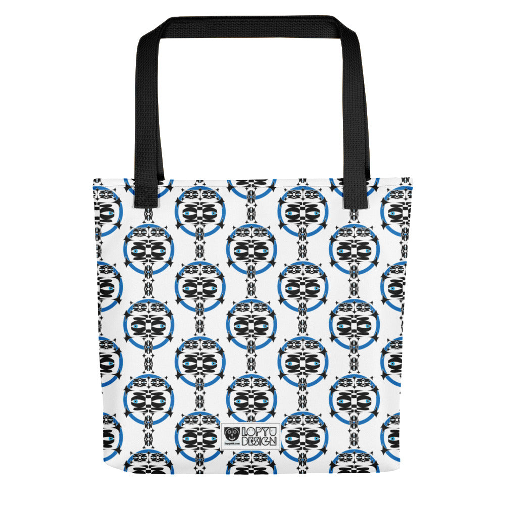 トートバック・青輪イジドール模様白地【CA001- TB001】