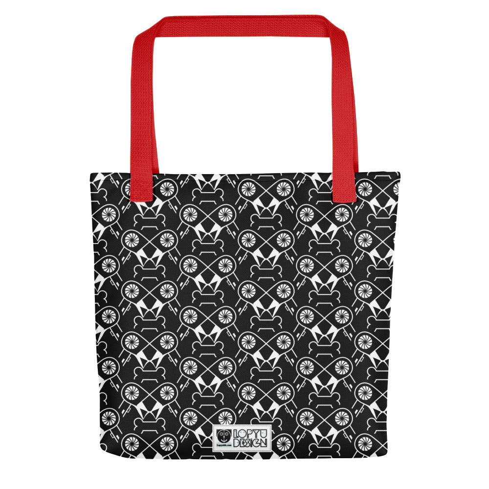 トートバック・ドラヤム模様黒【LD013- TB023】