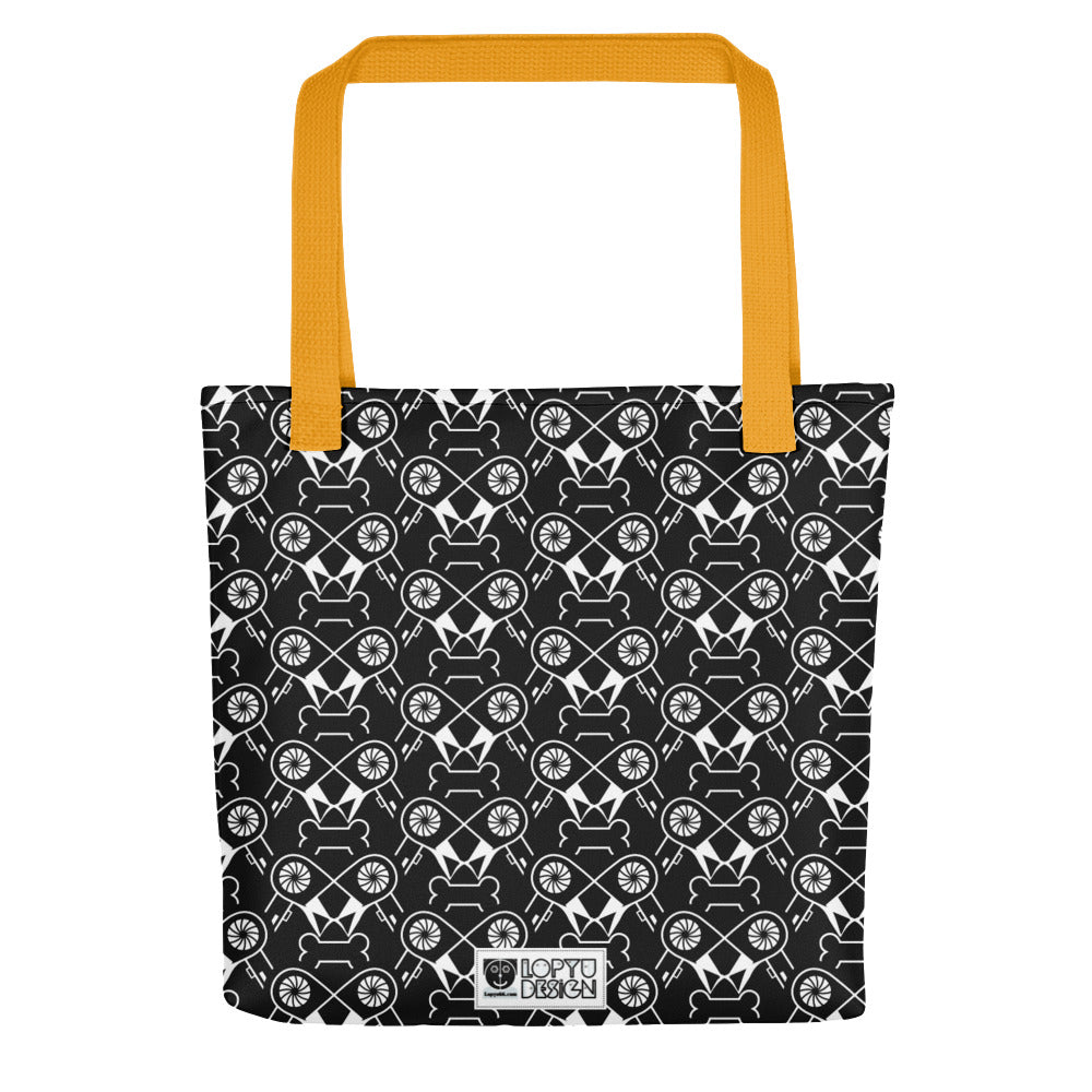 トートバック・ドラヤム模様黒【LD013- TB023】