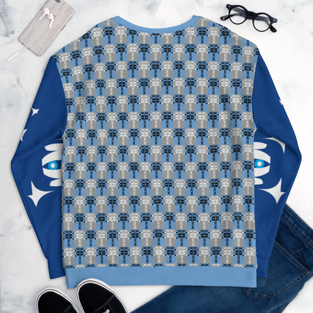 ユニセックススウェット・イジドール格子青【CA001- SWU001】