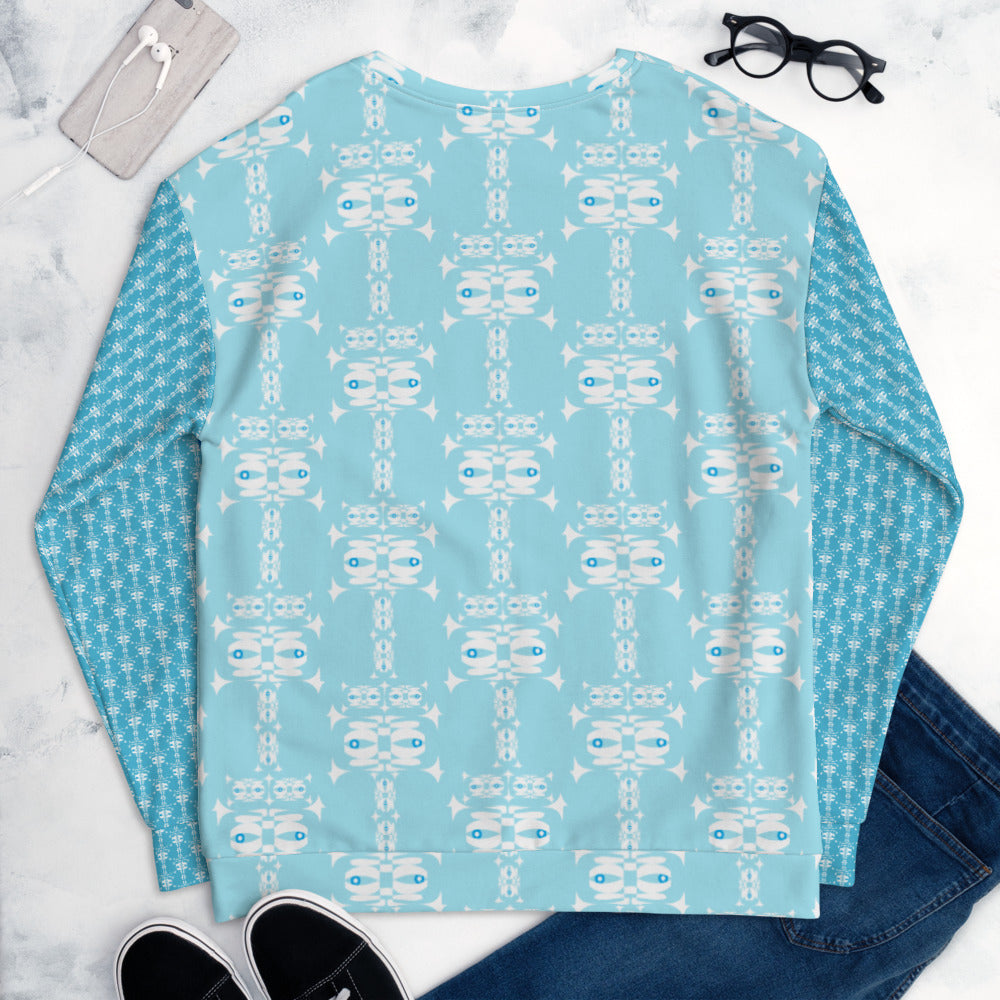 ユニセックススウェット・イジドール模様水色【CA001- SWU002】