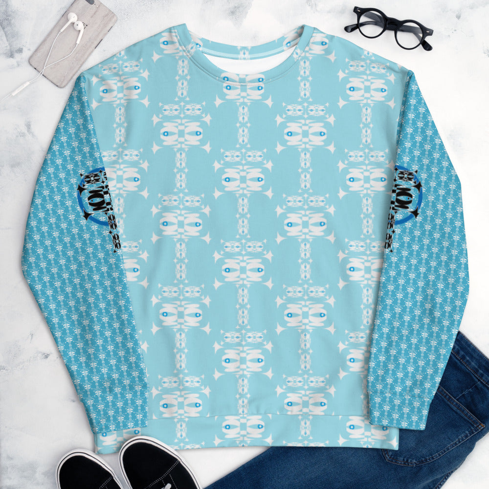 ユニセックススウェット・イジドール模様水色【CA001- SWU002】