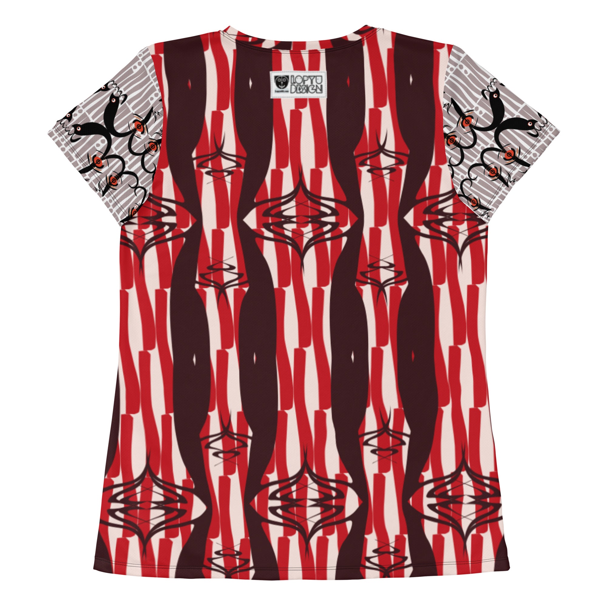 レディース全面プリントアスレチックTシャツ・プルノウツリー柄【CA071- TATL012】