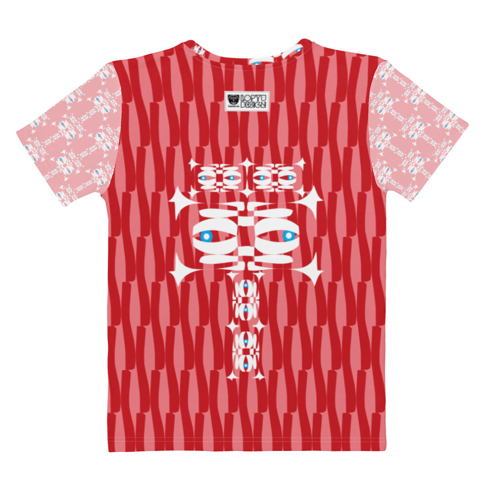 レディースTシャツ・イジドール模様赤【CA001- TCNL020】