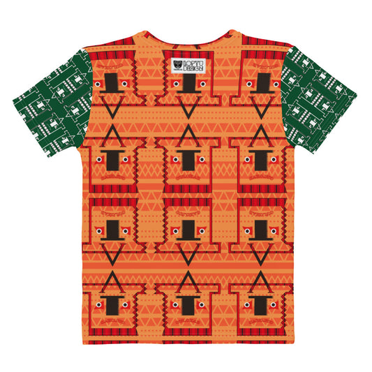 レディースTシャツ・トートカルチャ模様橙【LG010- TCNL017】