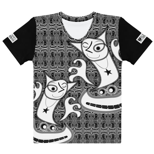 レディースクールネックTシャツ・大王ジェニーモノクロ【CA005- TCNL02】
