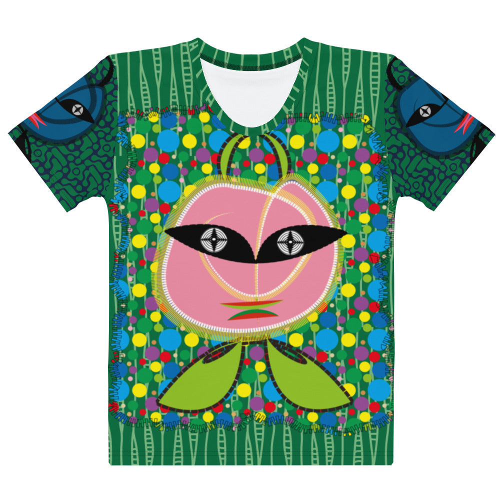 レディースTシャツ・ドッツトートくん模様緑【CA017- TCNL021】