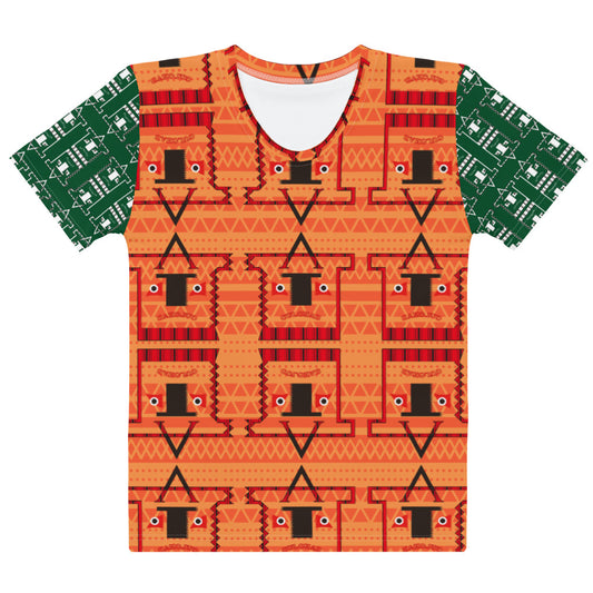 レディースTシャツ･トートカルチャ模様橙【LG010- TCNL017】