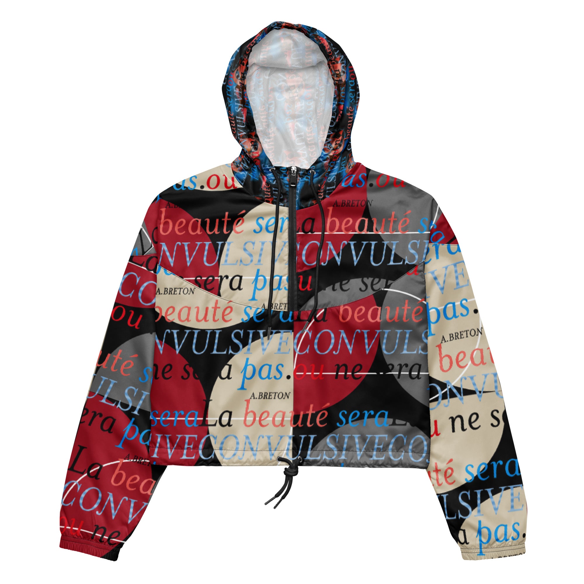 レディース クロップウインドブレーカー・フュードラミ（美は痙攣的であるだろう）タイポモダン【CA075-LCWB007】