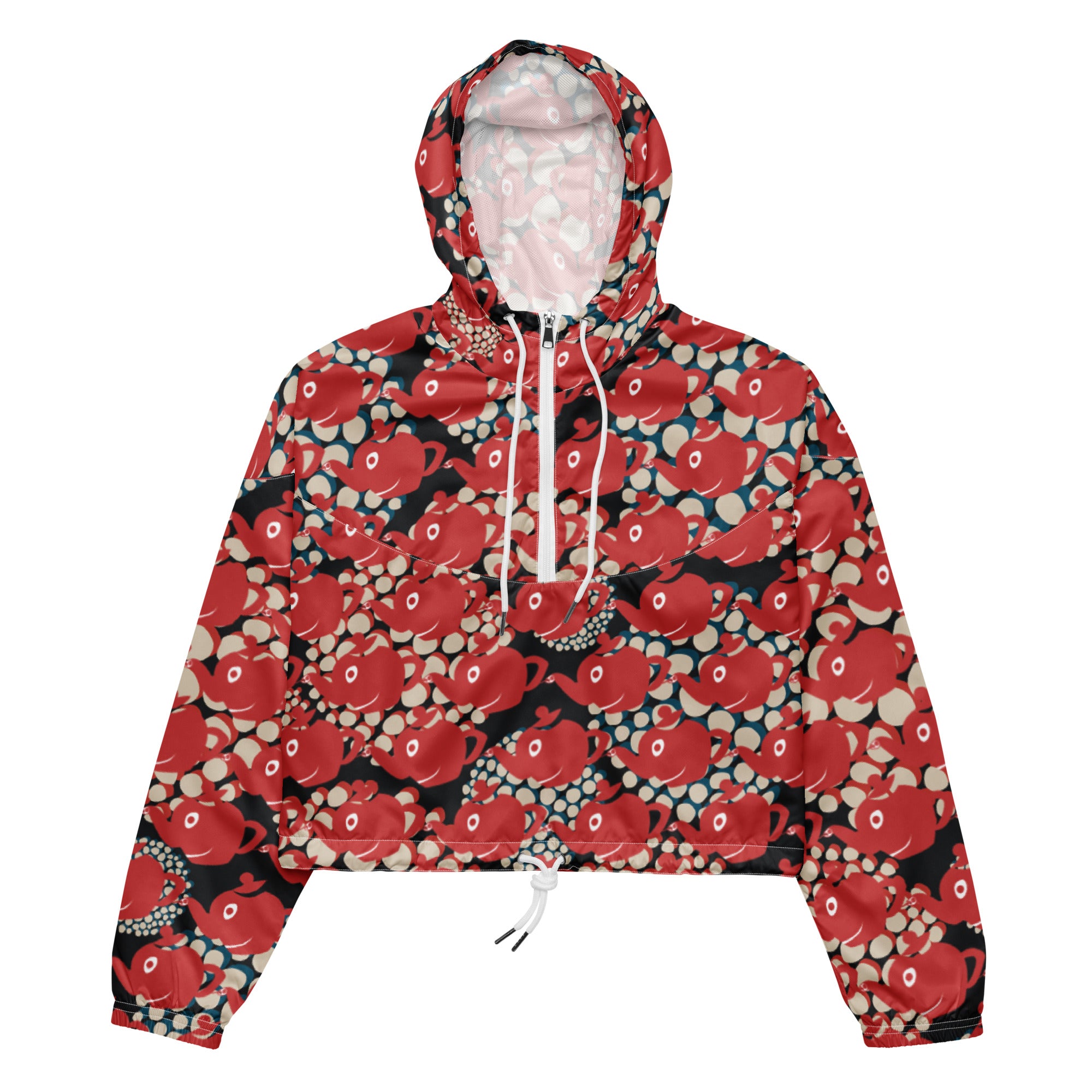 レディース クロップウインドブレーカー・赤ティーブレーカーモダン【LC001-LCWB005】