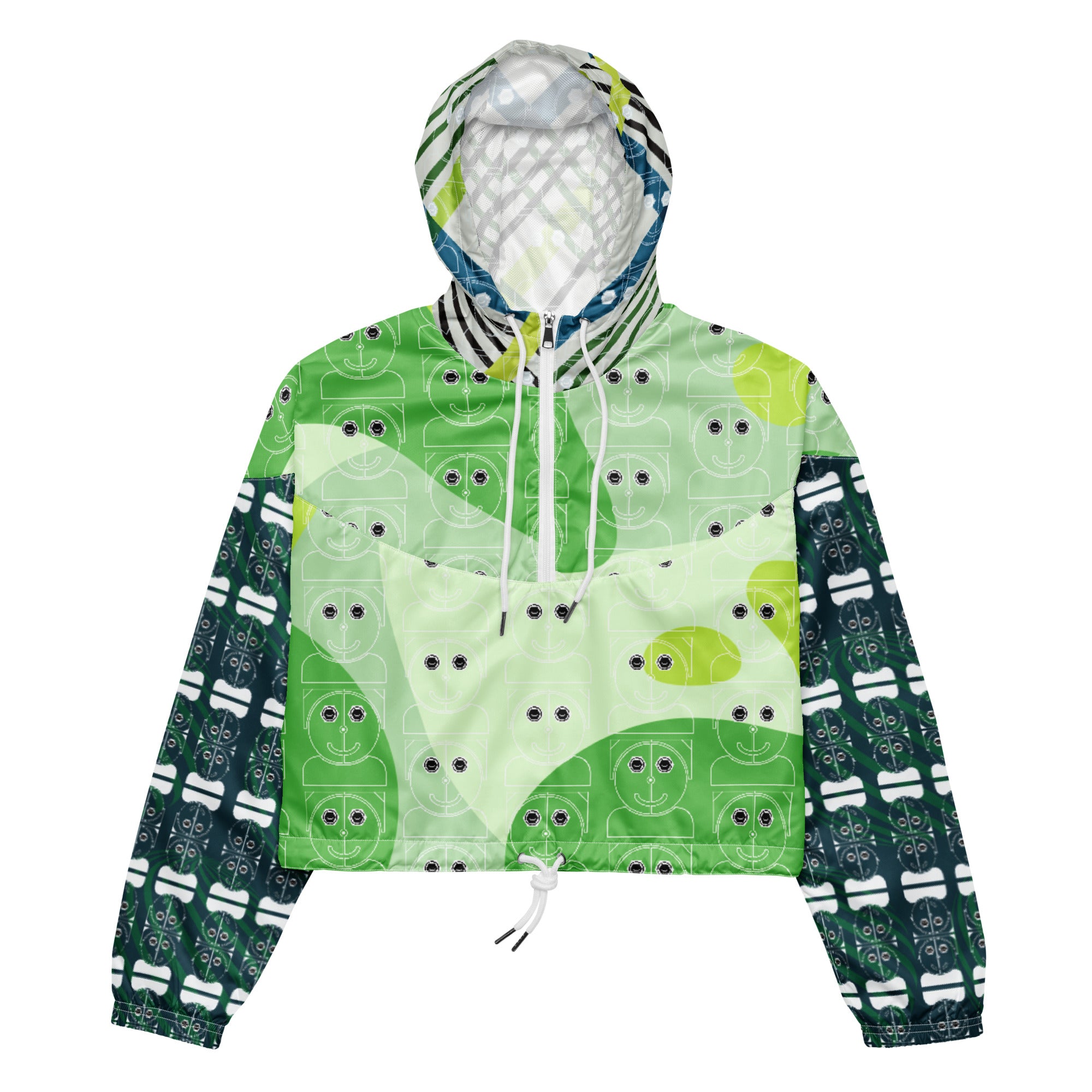 レディース クロップウインドブレーカー・ロピュールくんロゴグリーンモダン【LC001-LCWB006】