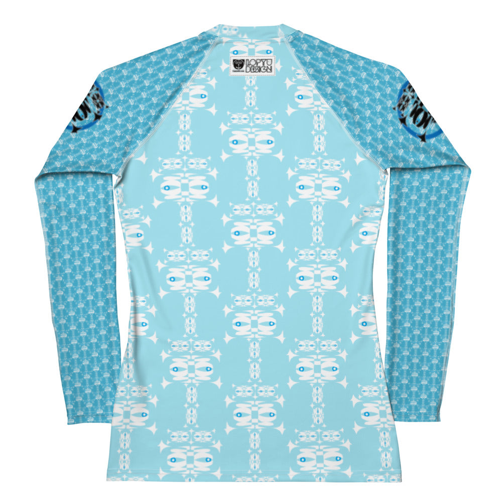 レディースラッシュガード・イジドール模様水色【CA001- RGL003】