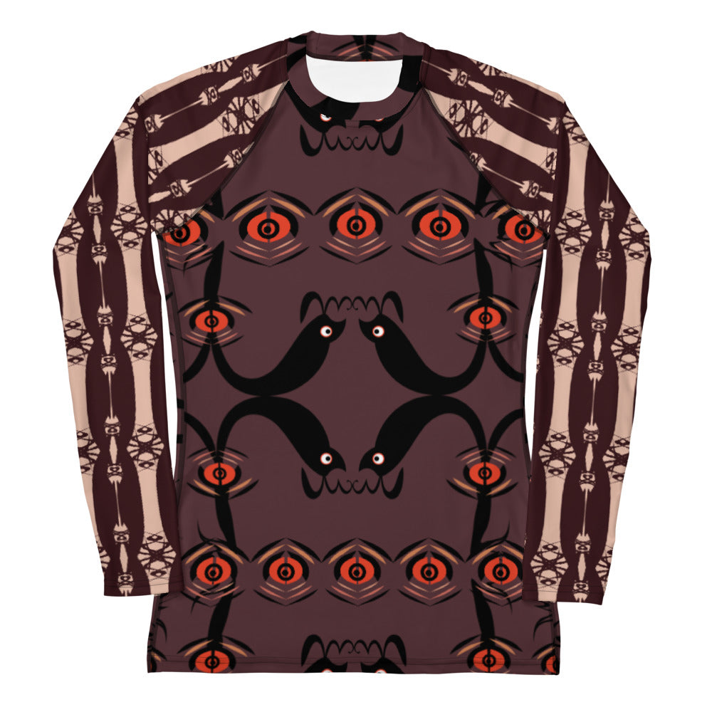 レディースラッシュガード・プルノウ臙脂【CA071- RGL010】