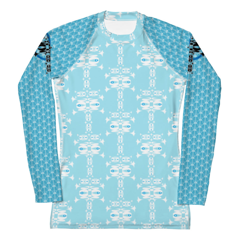 レディースラッシュガード・イジドール模様水色【CA001- RGL003】