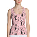 昇華プリントカットソータンクトップ・マダムペシェーラ模様ピンク【CA015- CSTT007】