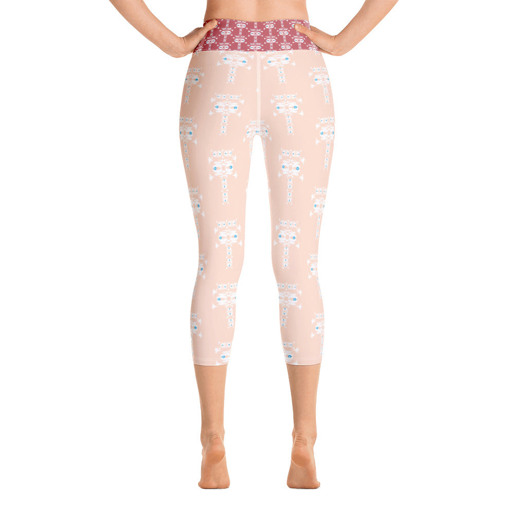 全面プリントヨガカプリレギンス・イジドール模様スキントーン【CA001- YLGL003】