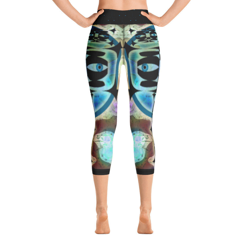 全面プリントヨガカプリレギンス・マーブルイジドール【CA001- YCLGL004】