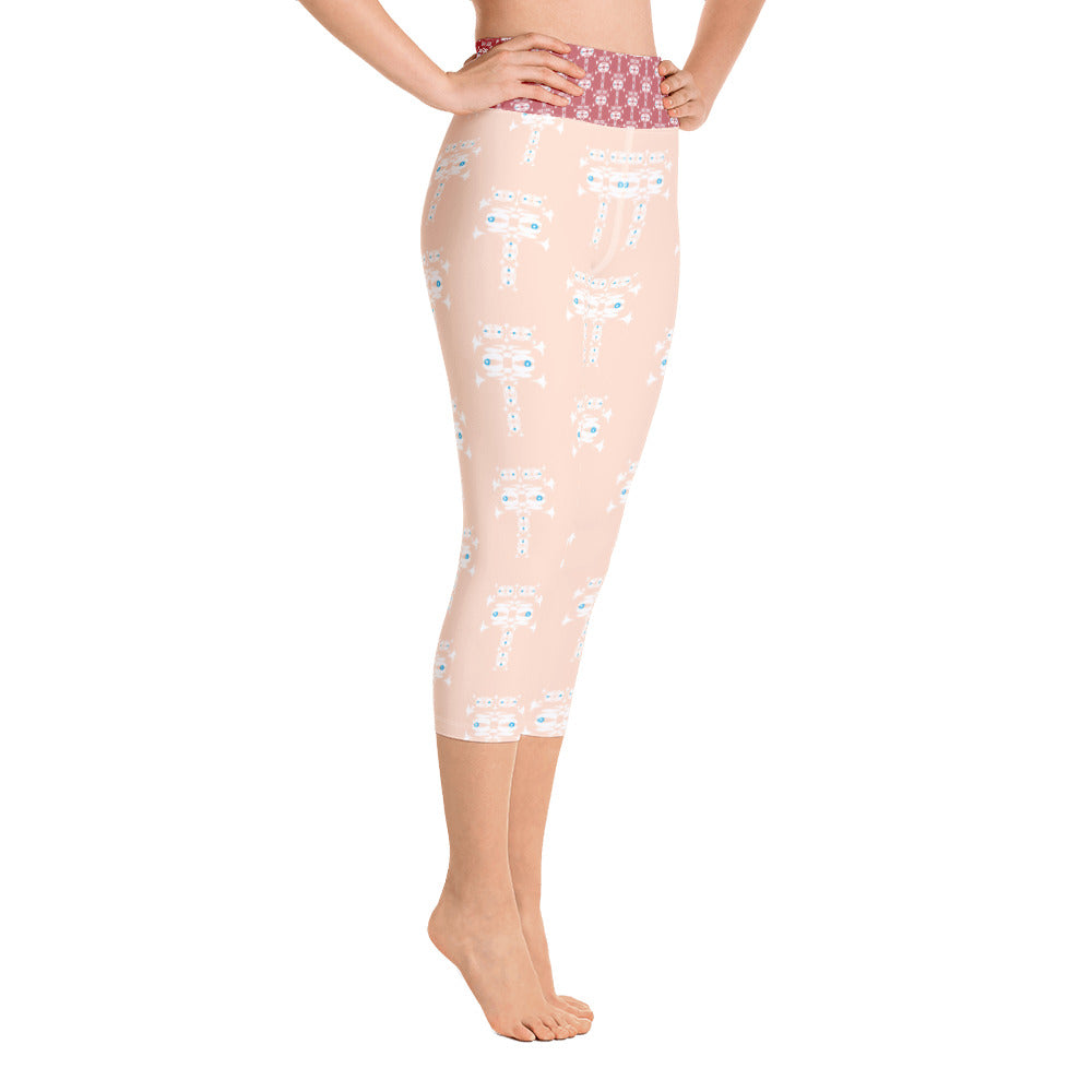 全面プリントヨガカプリレギンス・イジドール模様スキントーン【CA001- YLGL003】