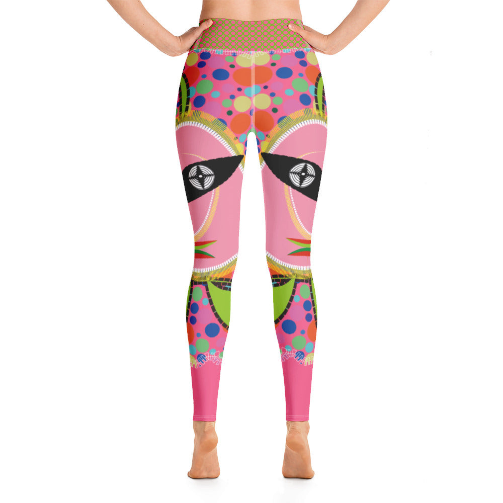 全面プリントヨガレギンス・ドッツトートボーイ/ピンク【CA017- YLGL005】