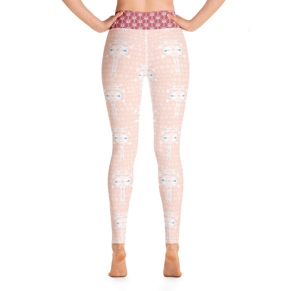 全面プリントヨガレギンス・イジドール模様薄スキントーン【CA001- YLGL002】