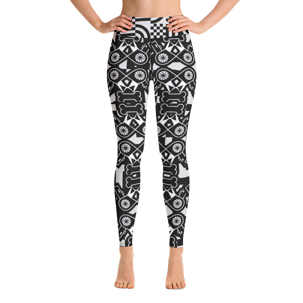 全面プリントヨガレギンス・ドライボウンズノワールモダン【LG013- YLGL024】