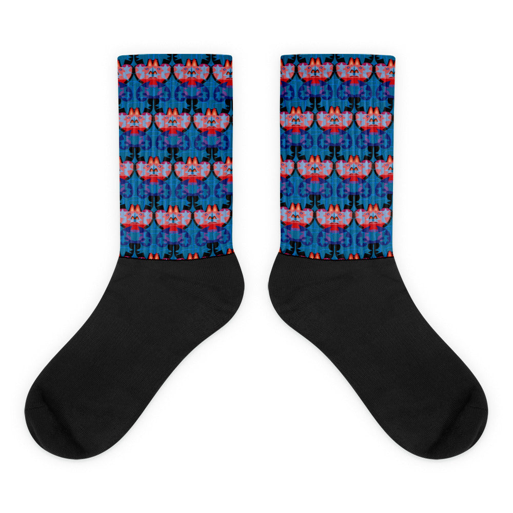 靴下・ヌイーグ模様/ブルー【CA006- SC021】