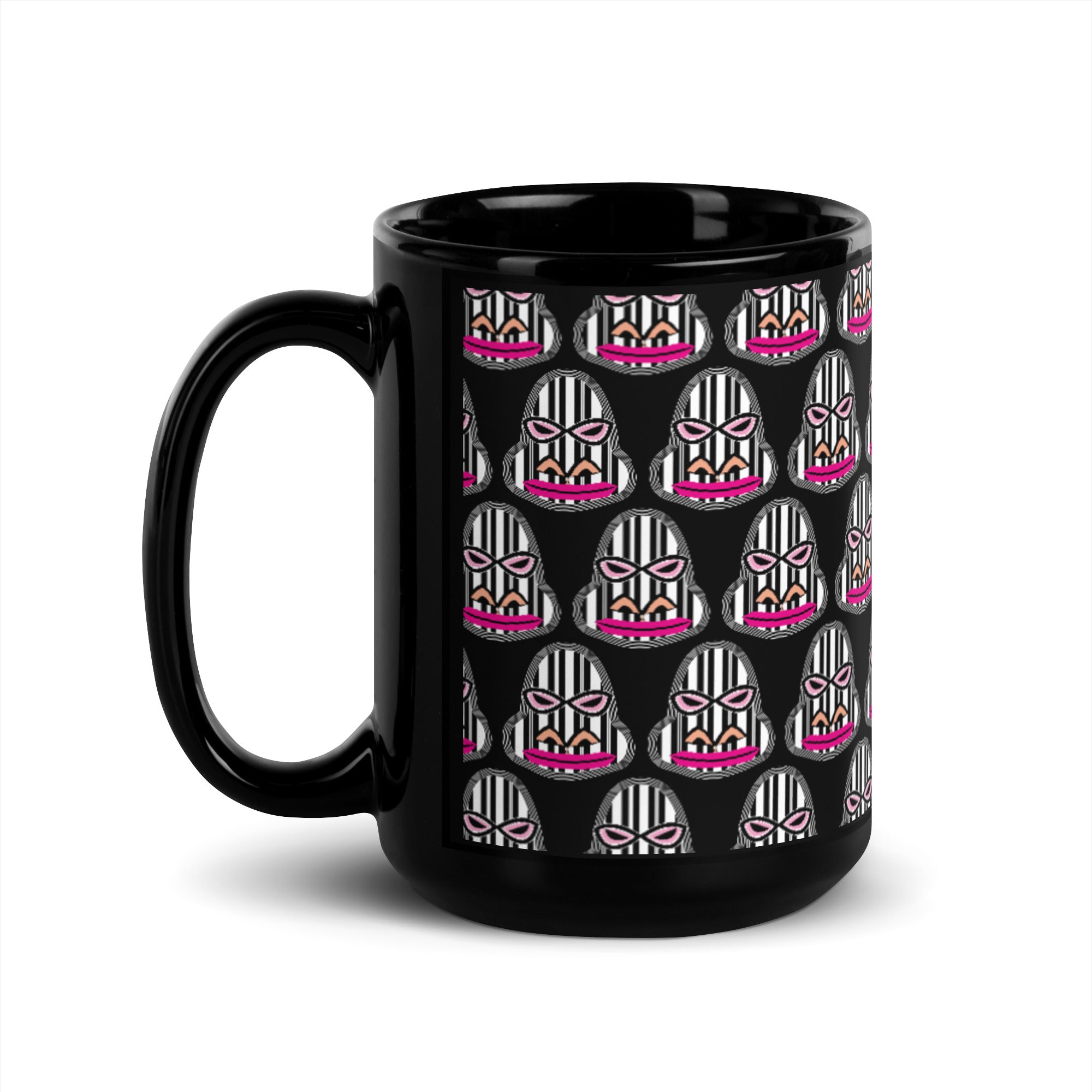 光沢マグカップ（ブラック）・ゴリラダダ【CA031- MGB004】