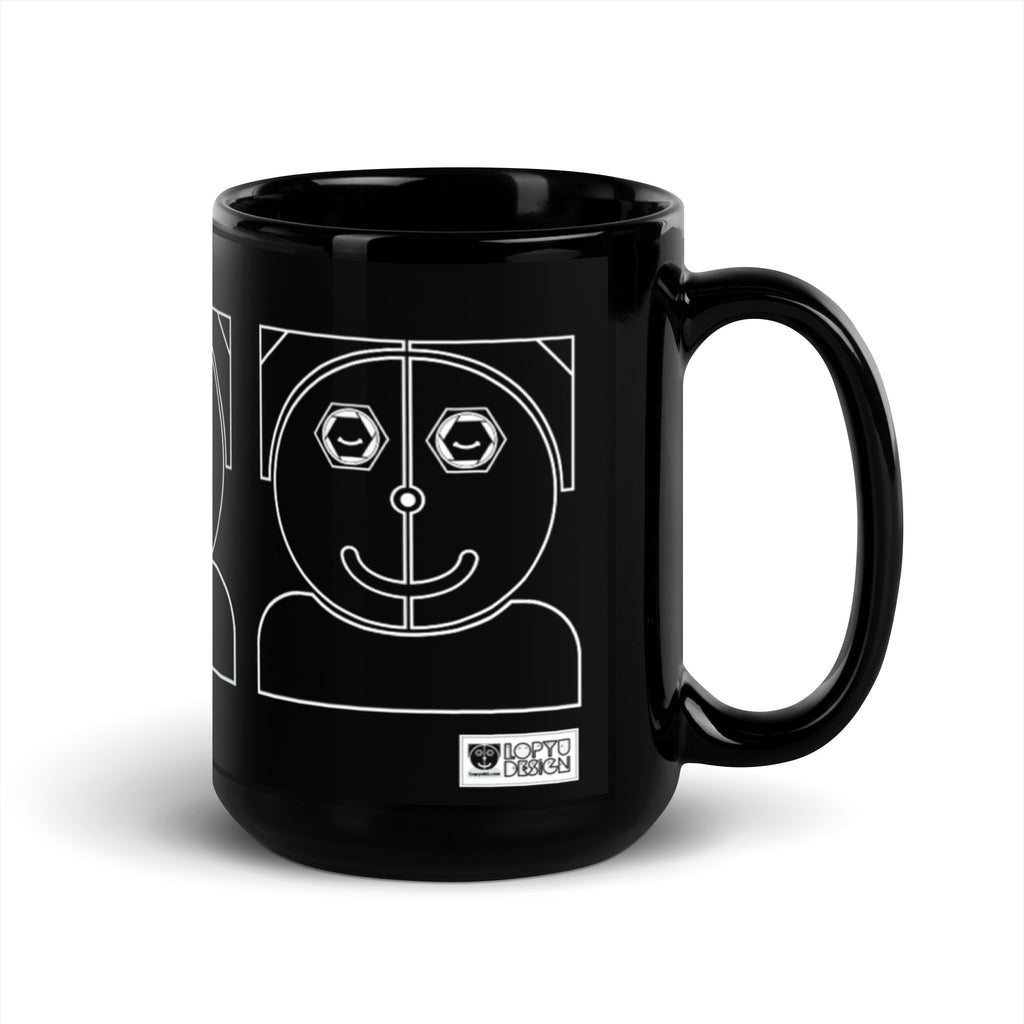 光沢マグカップ（ブラック）・ロピュール君【LD001- MGB001】
