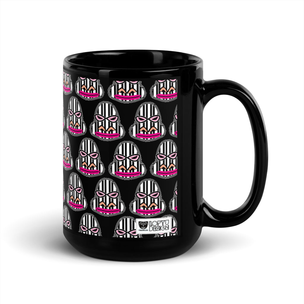 光沢マグカップ（ブラック）・ゴリラダダ【CA031- MGB004】