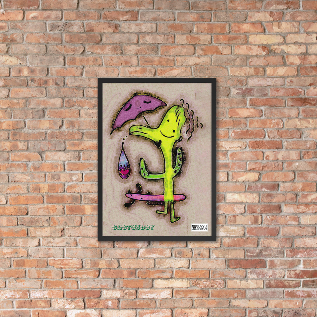 【フレーム付き】強化マットポスター・カクタスボーイ【IL007-FP045】